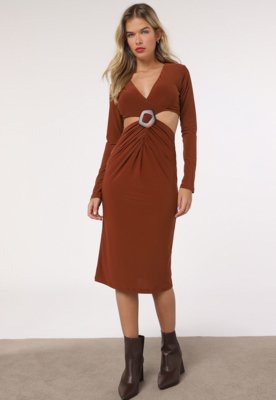 Vestido Trendyol Collection Midi Cut Out Preto - Compre Agora