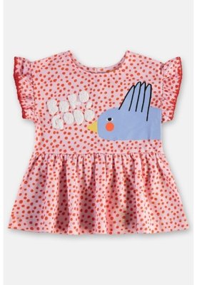 Conjunto Bebê com Blusa e Short Três e Já Rosa