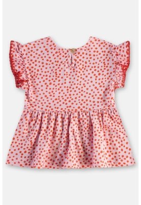 Conjunto Bebê com Blusa e Short Três e Já Rosa