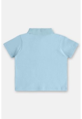 Conjunto Bebê com Polo e Short Três e Já Azul