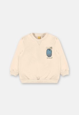 Conjunto Blusão Calça Humor Três e Já Bege