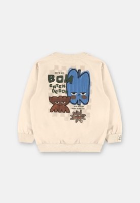 Conjunto Blusão Calça Humor Três e Já Bege