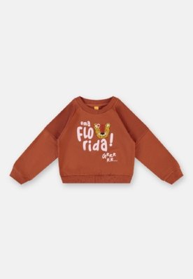 Conjunto Infantil Blusão e Calça Três e Já Marrom