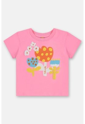 Conjunto Menina com Blusa e Short Três e Já Rosa