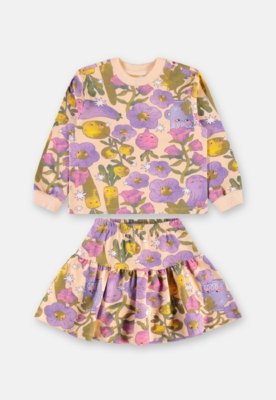 Conjunto Pomar Blusão Saia Três e Já Rosa