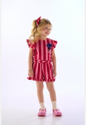 Conjunto Tulipa Bata Short Três e Já Rosa