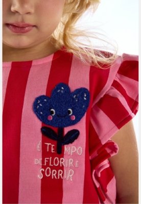 Conjunto Tulipa Bata Short Três e Já Rosa