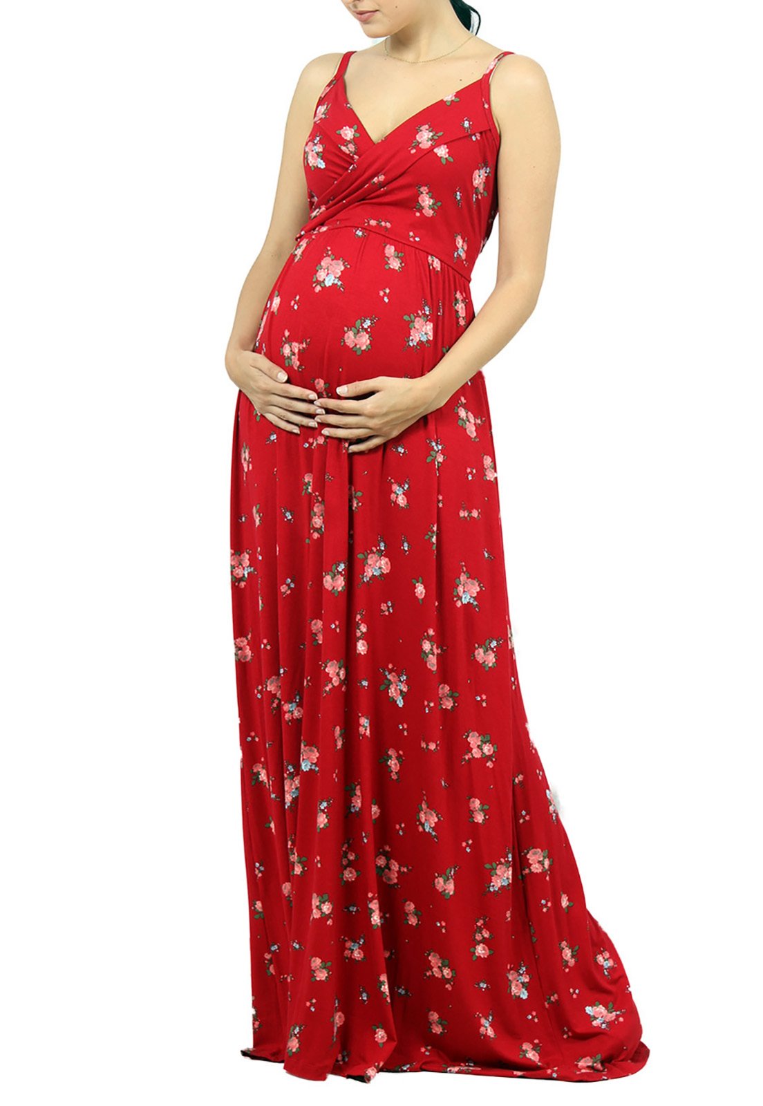 modelo de vestido longo para gravida