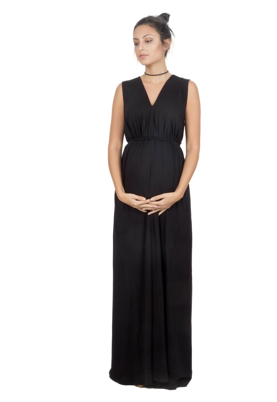 vestido longo regata preto