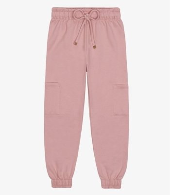 Calça Feminina Cargo Moletom Trick Nick Rosa