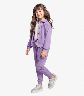 Calça Infantil Menina Jogger Trick Nick Roxo