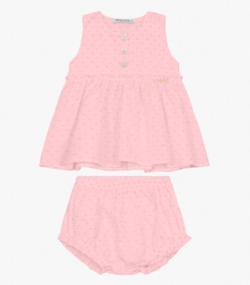 Conjunto Infantil Bata com Calcinha Trick Nick Rosa