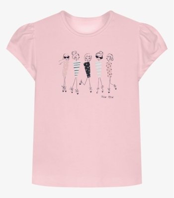 Conjunto Infantil Blusa Com Shorts Trick Nick Rosa