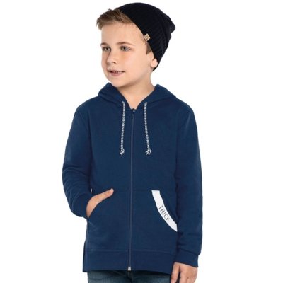 boys blue zip up moletom com capuz