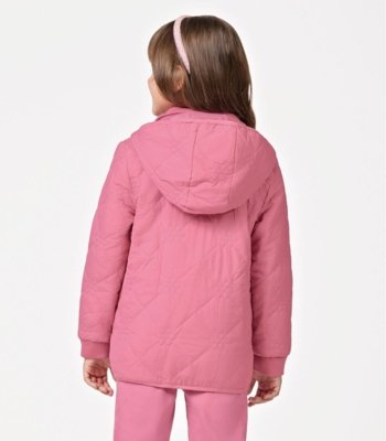 Jaqueta Puffer com Capuz Trick Nick Rosa