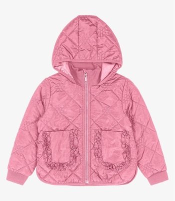 Jaqueta Puffer com Capuz Trick Nick Rosa