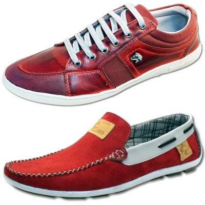 Kit Sapatênis e Mocassim Trilupy Vermelho Menor preço em Kit Sapatênis e Mocassim Trilupy Vermelho