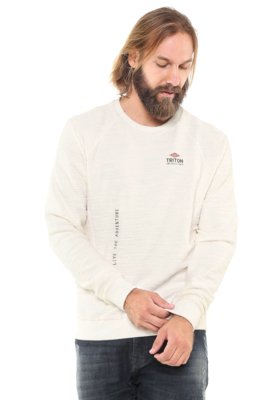 Moletom Fechado Triton Lettering Off-White Menor preço em Moletom Fechado Triton Lettering Off-White
