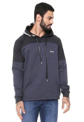 Moletom Flanelado Fechado Triton Capuz Azul-marinho Menor preço em Moletom Flanelado Fechado Triton Capuz Azul-marinho