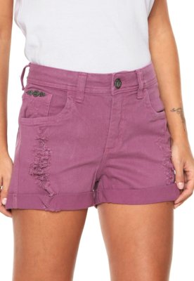 Short Sarja Triton Reto Teca Roxo Menor preço em Short Sarja Triton Reto Teca Roxo