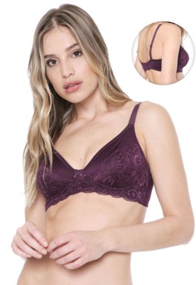 Sutiã Triumph Triângulo Renda Roxo Menor preço em Sutiã Triumph Triângulo Renda Roxo