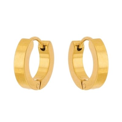 Brinco Argola Aço Inox Modelo Reto Dourado Menor preço em Brinco Argola Aço Inox Modelo Reto Dourado