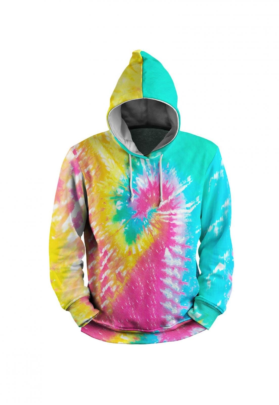 oversized moletom com capuz tie dye