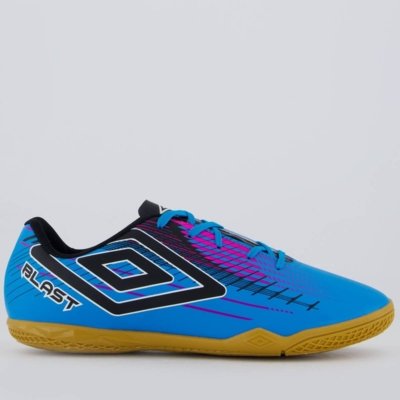 Chuteira Umbro Blast Futsal Azul e Rosa
