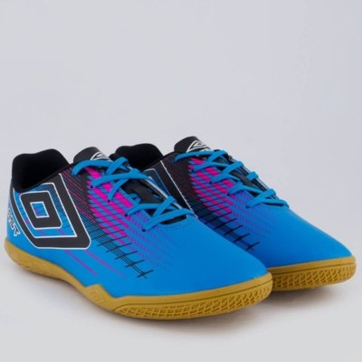 Chuteira Umbro Blast Futsal Azul e Rosa