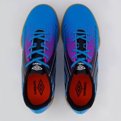 Chuteira Umbro Blast Futsal Azul e Rosa