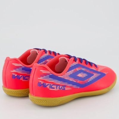 Chuteira Umbro Invictus Futsal Juvenil Rosa e Azul
