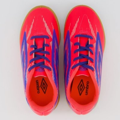 Chuteira Umbro Invictus Futsal Juvenil Rosa e Azul