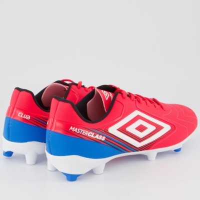 Chuteira Umbro Master Class Club Campo Rosa e Azul