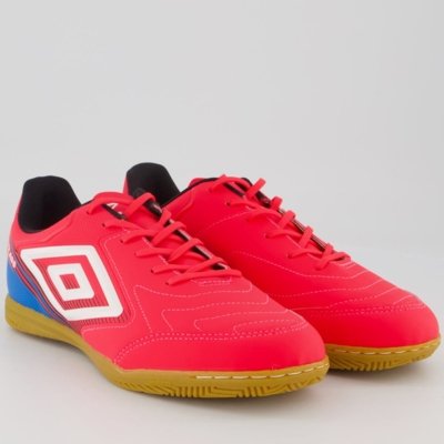 Chuteira Umbro Master Class Club Futsal Rosa e Azul