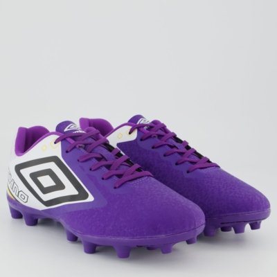 Chuteira Umbro Techno II Campo Roxa e Prata
