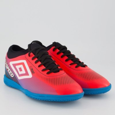 Chuteira Umbro Top Speed League Futsal Rosa e Azul
