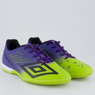 Chuteira Umbro Velocita Décimo Club Futsal Roxa e Verde