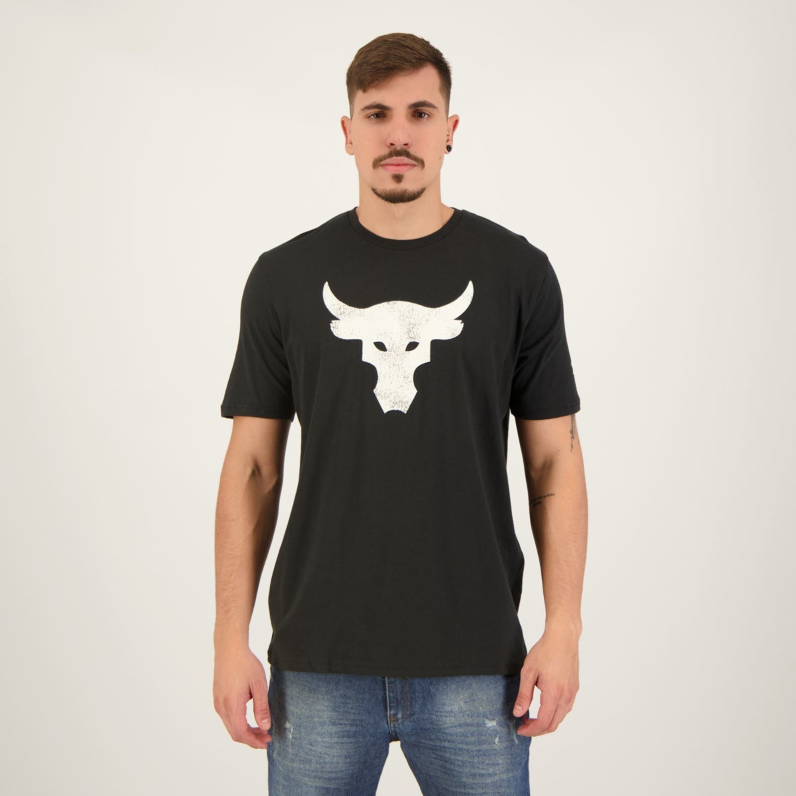 Camiseta Under Armour Project Rock II Brahma Bull Preta 