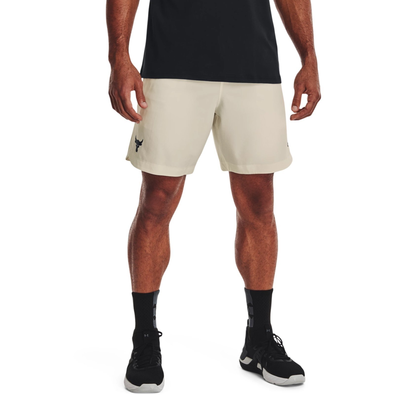 Short Under Armour Project Rock Woven Off White Masculino - Compre Agora