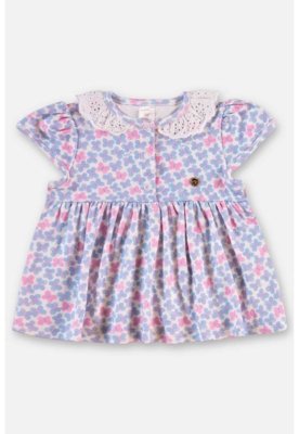 Conjunto com Bata e Short para Bebê Up Baby Roxo