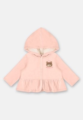 Conjunto com Cardigan e Calça para Bebê Menina Up Baby Rosa