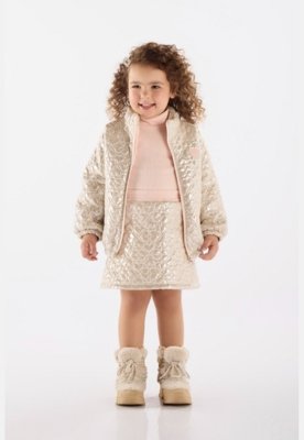 Jaqueta Infantil Acolchoada com Forro Up Baby Rosa