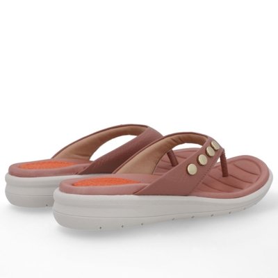 Chinelo Plataforma Couro Rosa