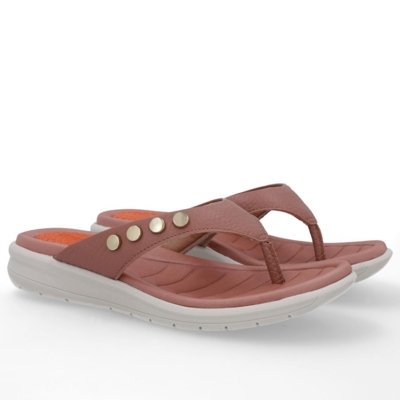 Chinelo Plataforma Couro Rosa