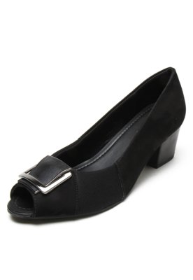 peep toe preto usaflex