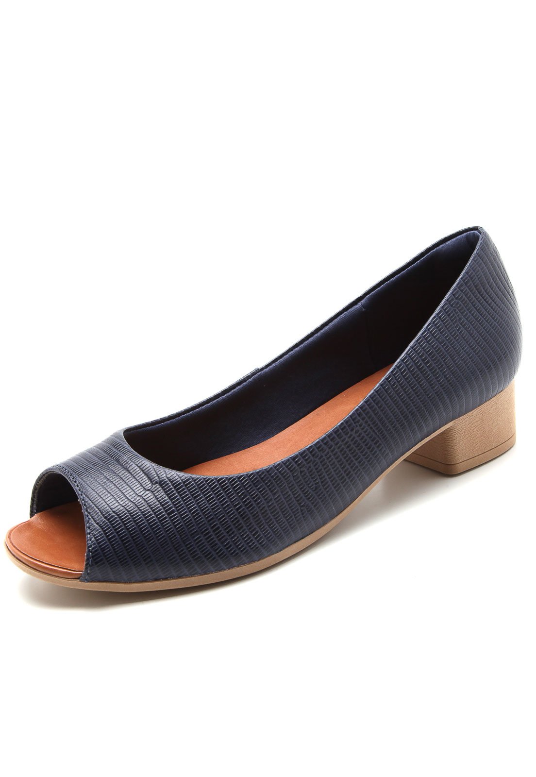 peep toe couro usaflex