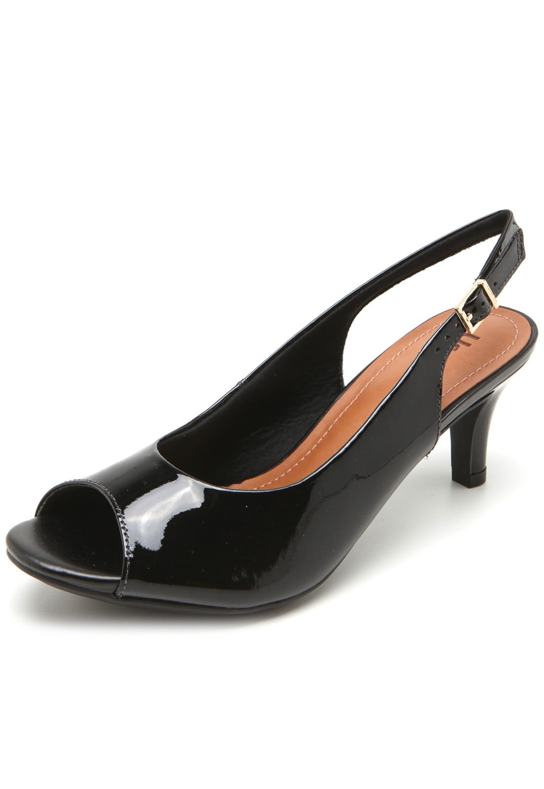 peep toe preto usaflex