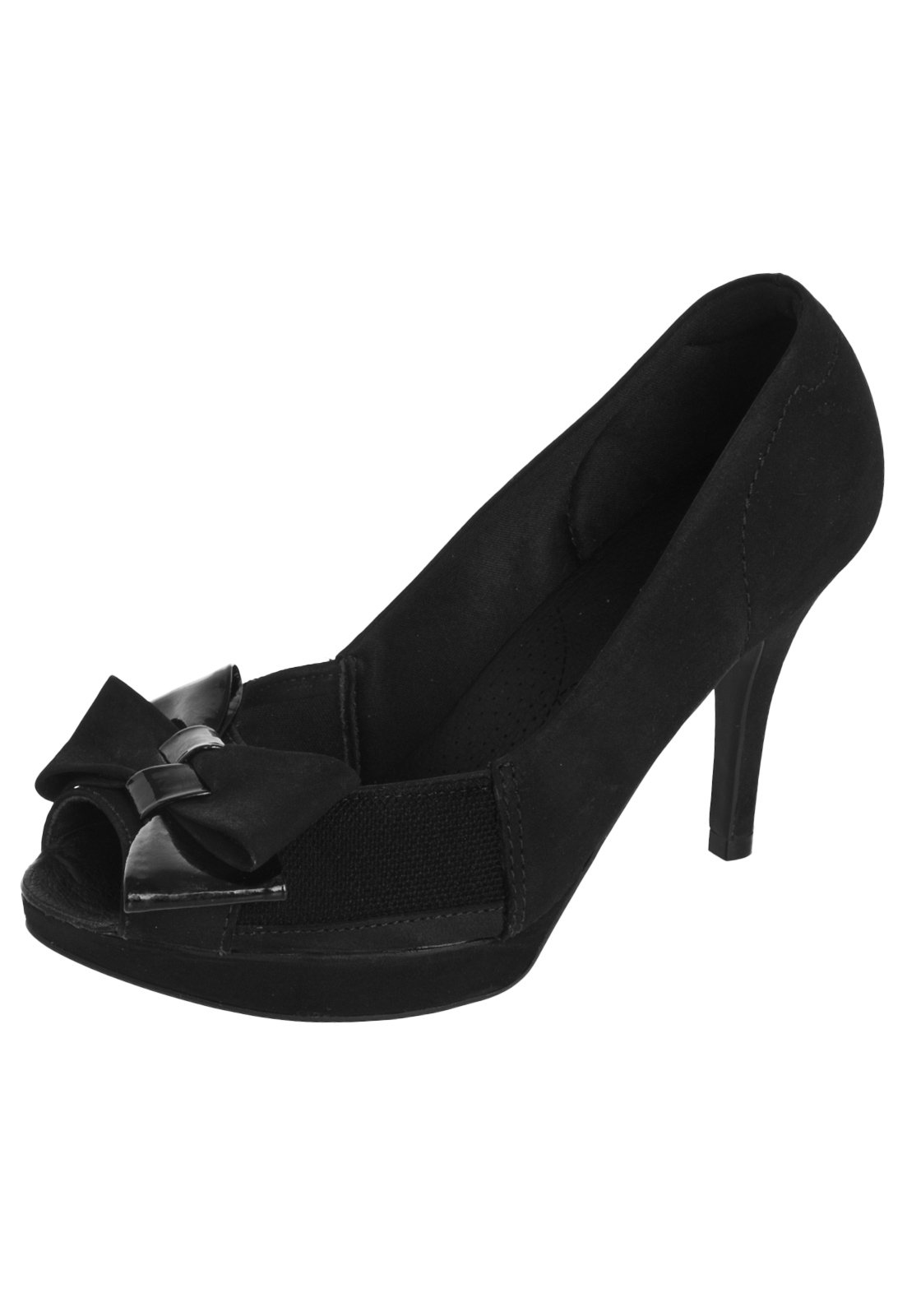 peep toe preto usaflex