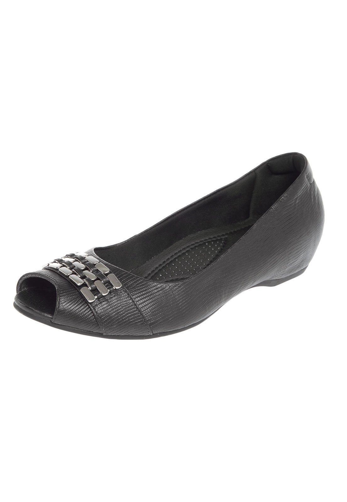 peep toe preto usaflex