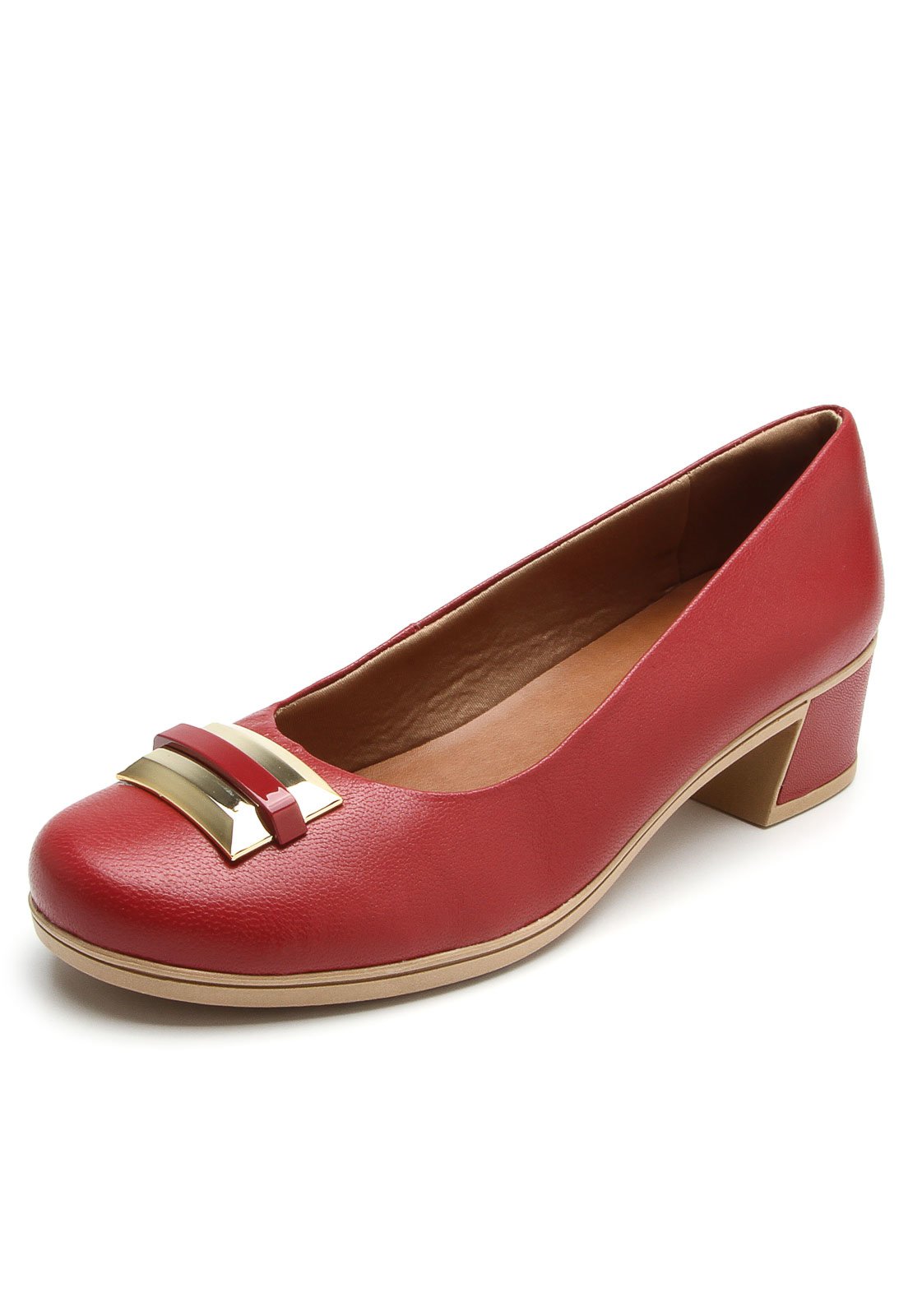 scarpin vermelho usaflex